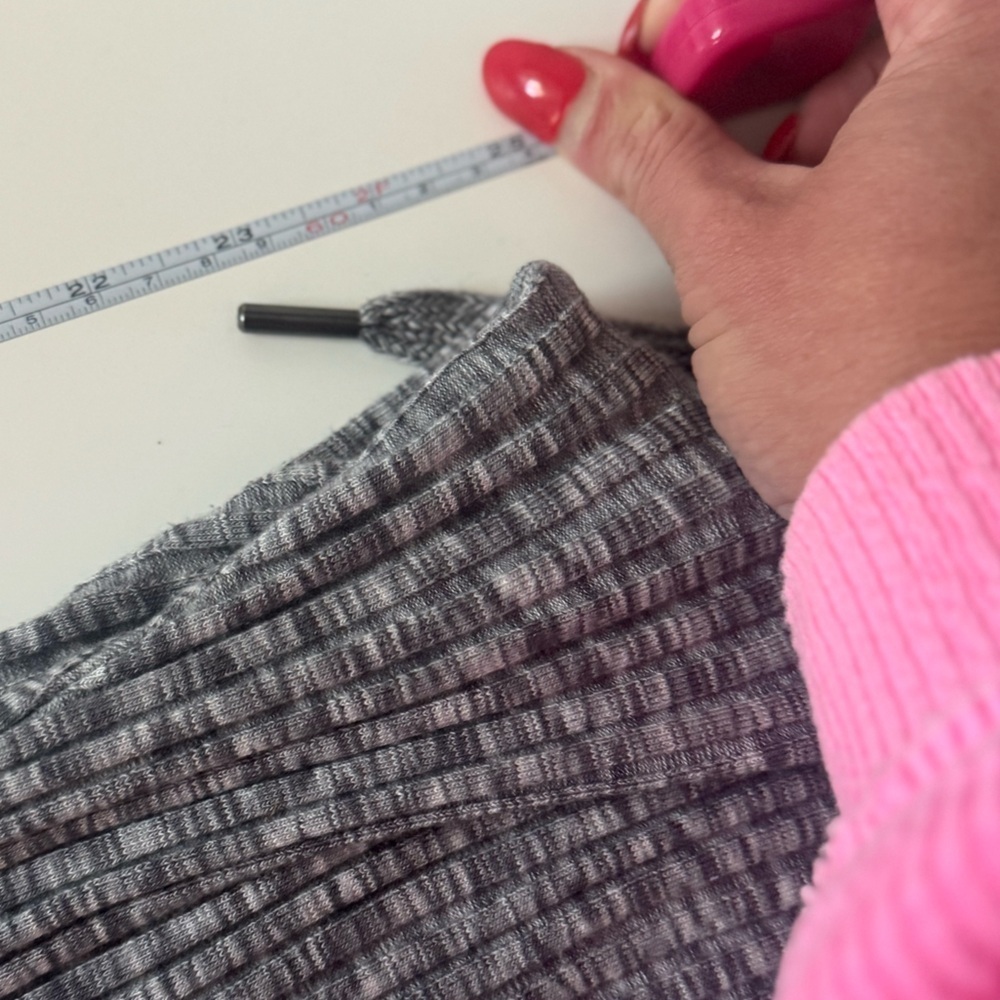 Athleta Revolve Pants Womens Small Petite Gray Ribbed Knit Wide Leg Soft Lounge - Picture 9 of 10